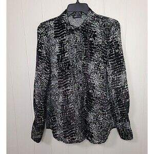 APNY Velvet Button Down Shirt Size M Grunge Rave Dark Romantic Retro